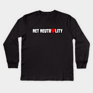 I Heart Net Neutrality Kids Long Sleeve T-Shirt